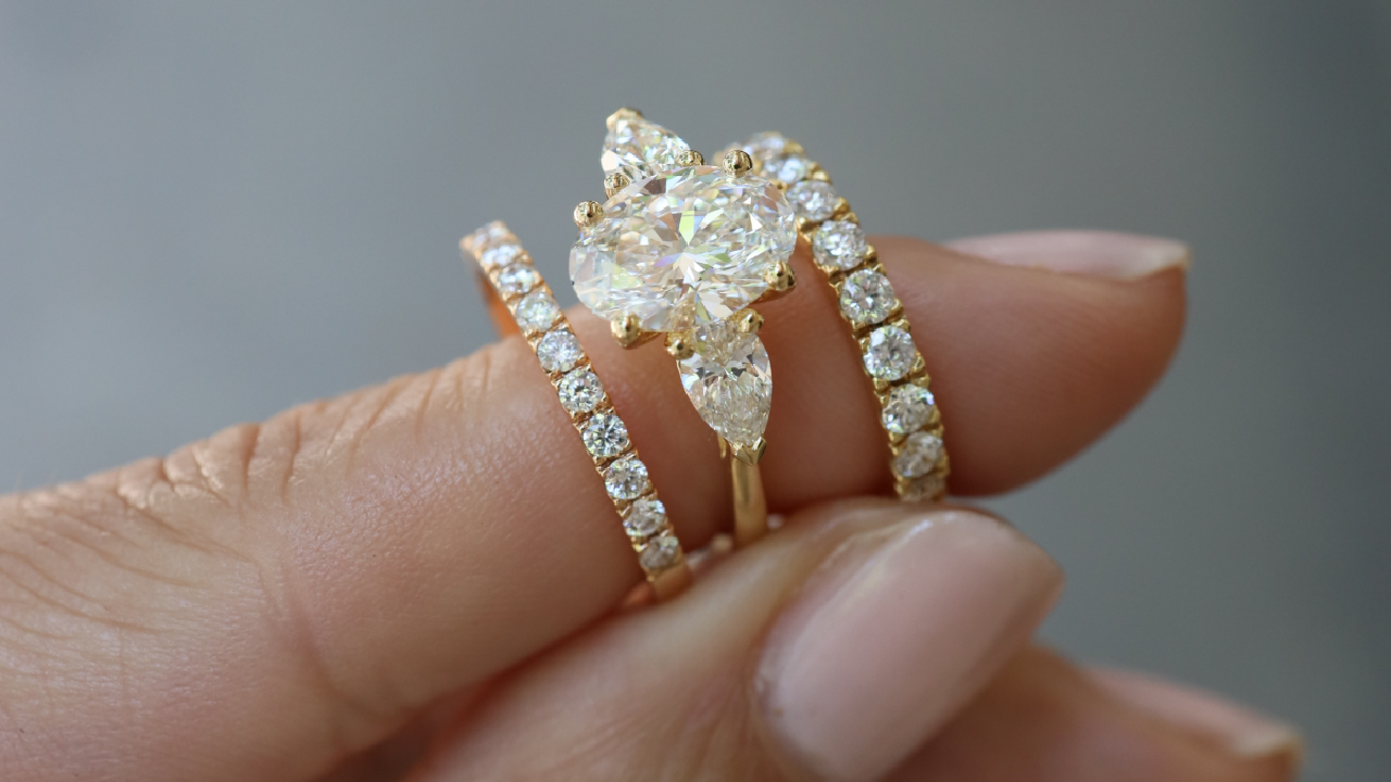 A Cizele engagement ring, worn